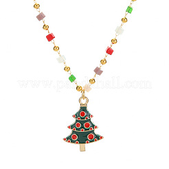 Рождественский кулон из сплава и латуни с красной и зеленой эмалью FS-WGF8F07-06