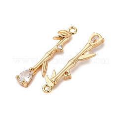 Латунные микропаве прозрачные подвески с фианитом KK-Z112-27G