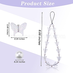 Шнурок для телефона из акриловых бусин HJEW-SW00017-04