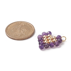 Подвески из медной проволоки с натуральным аметистом&nbsp;PALLOY-JF02037-02