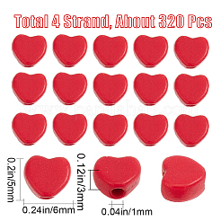 4 нити окрашенных синтетических бирюзовых бусин в форме сердца G-SC0002-61B