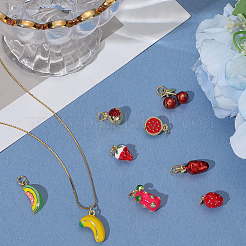 9 шт. 9 стиля латунных эмалевых подвесок&nbsp;KK-BBC0019-50