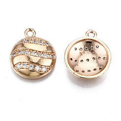 Латунные микропаве прозрачные подвески с фианитом&nbsp;KK-S359-138-RS