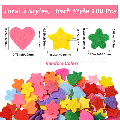 300 шт. 3 стиля фетровых аксессуаров&nbsp;DIY-SC0031-14