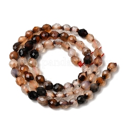 Нити окрашенных и нагретых бусин из натурального агата&nbsp;G-K376-F22-01