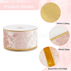 10 ярд односторонней бархатной ленты с проволокой SRIB-WH20020-023B