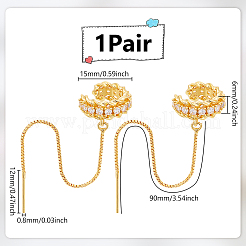 2 шт. серьги-каффы из латуни с микропаве из прозрачного кубического циркония EJEW-UN0002-87