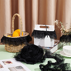 10 ярд двухслойного плиссированного шифона с цветочным кружевом&nbsp;OCOR-BC0005-27B