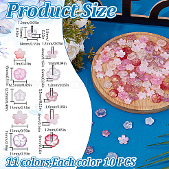 110шт 11 стиля прозрачные стеклянные бусины&nbsp;GLAA-DR0001-09
