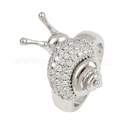 Латунные кольца из манжеты с прозрачным цирконием RJEW-P155-02P