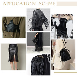 2 метр искусственной кожи с кисточками для отделки&nbsp;DIY-PH0010-44B-03