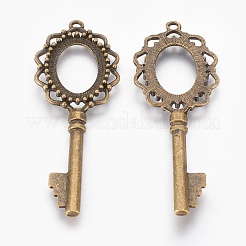 Тибетский стиль сплава открыть сеттинги задних подвеска кабошон X-TIBEP-A22169-AB-FF