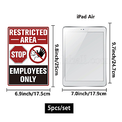 5шт водонепроницаемый пвх предупреждающий знак наклейки DIY-WH0237-027