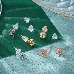 3 пара 3 цветов 925 фурнитуры для сережек-гвоздиков из стерлингового серебра&nbsp;FIND-PH0025-90