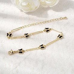 Браслет из латуни с фианитами для женщин&nbsp;BJEW-K298-03G