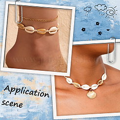 80 шт. гальванизированные натуральные бусины из ракушек каури BSHE-LT0001-06G