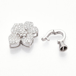 925 серебряная застежка с микропаве из прозрачного кубического циркония STER-T008-05P