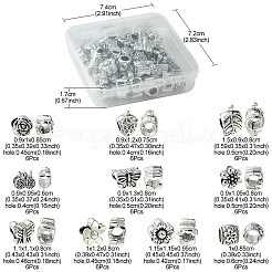 60шт 10 стиля европейские бусины из сплава в тибетском стиле TIBEB-FS0001-06