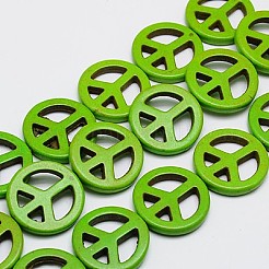 Синтетических нитей бирюзовые бусы TURQ-G114-15x4mm-07