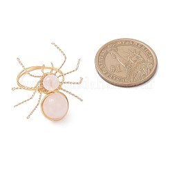 Натуральный розовый кварц бисером палец кольца RJEW-TA00210-04