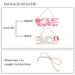 День святого валентина деревянная дверь подвесные украшения с пеньковой веревкой AJEW-WH0314-117