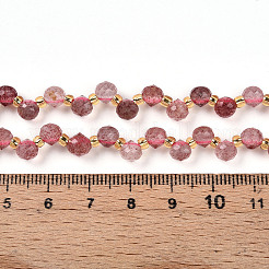 Природного кварца клубники нитей бисера G-T141-55