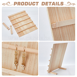 Одноуровневые прямоугольные деревянные подставки для сережек EDIS-WH0032-19