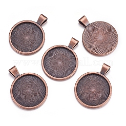 Плоские круглые сеттинги сплава кулон кабошон&nbsp;LS-PALLOY-A15654-R