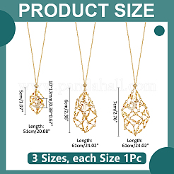 3 шт. латунные кабельные цепочки макраме мешочки ожерелья NJEW-WR00006