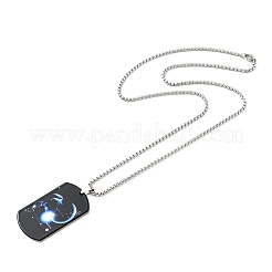 Не тускнеющий прямоугольник из нержавеющей стали 201 с подвеской в виде созвездий для женщин&nbsp;LS-NJEW-G015-01D