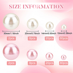 8 стиль пластиковых бусин с имитацией жемчуга&nbsp;OACR-BC0001-16