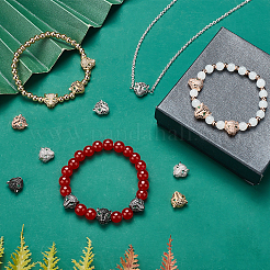 16шт 8 стиля латунные бусины с микропаве из кубического циркония&nbsp;ZIRC-NB0001-60