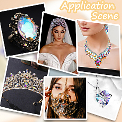 56шт 4 стиля стеклянные кабошоны со стразами RGLA-BBC0001-02