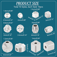 60 шт. 6 стиля латунные распорные бусины для стоек&nbsp;KK-PH0006-89