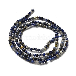 Нитки бусины из натурального ляписа-лазури&nbsp;G-RM2025-A21-2mm