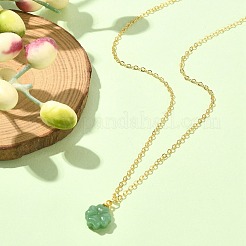 Колье с подвеской из стекла клевера и цепочками&nbsp;NJEW-TA00087