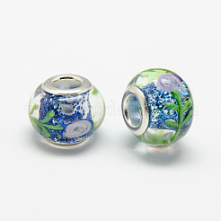 Rondelle Lampwork большого отверстия европейские шарики LPDL-R003-05