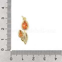 Латунные микро проложить кубического циркония подвески KK-P300-09B-G