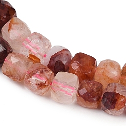 Натуральный красный гематоидный кварц / нити из железистого кварца G-H078-C44-6mm