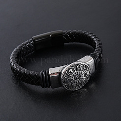 Браслеты из плетеного шнура из искусственной кожи в стиле панк&nbsp;CP2156-2