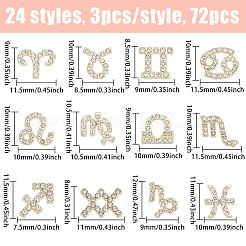 72 шт. 2 цвета 12 стиля сплава горный хрусталь кабошоны&nbsp;MRMJ-CA0001-53