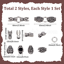 2 комплект из 2-х колец пружинного затвора из нержавеющей стали 304 в тибетском стиле FIND-PH0025-51B