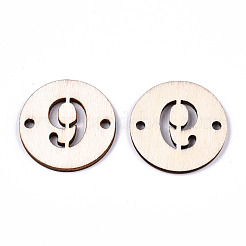 Необработанные соединители звеньев из натурального тополя&nbsp;WOOD-S045-138B-9