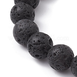 Круглый эластичный браслет из натуральных и синтетических драгоценных камней с бусинами&nbsp;BJEW-JB10009