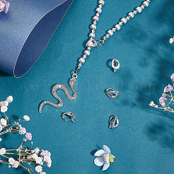 6 шт. застежка-крутилка из латуни с микропаве из прозрачного кубического циркония FIND-BC0004-02