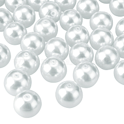 1 коробка 10 мм белый крошечный сатинированный блеск стеклянные жемчужные бусины круглые свободные бусины для изготовления ювелирных изделий&nbsp;HY-PH0001-10mm-001