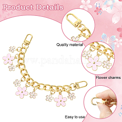 Сплав розовая эмаль цветок подвеска сумка декоративные цепочки&nbsp;FIND-YWC0005-08