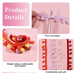 60 ярд полиэстеровой разноцветной бахромы из помпонов двух цветов&nbsp;OCOR-GL0001-32