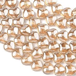 Гальванизированная нить из прозрачных стеклянных бусин&nbsp;EGLA-A045-01-PL01