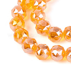 Нити из прозрачных круглых бусин с цветным покрытием ab&nbsp;EGLA-T029-8mm-12T-12